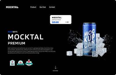 MOCKTAIL COOLDRINK LANDING PAGE 3d animation app branding dailyui design graphic design illustration logo motion graphics ui ux vector