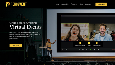 Interactive Virtual Event Hosting Homepage digitalexperience engagement eventhosting homepagedesign interactivedesign onlineevents ui userinterface ux virtualevents webdesign