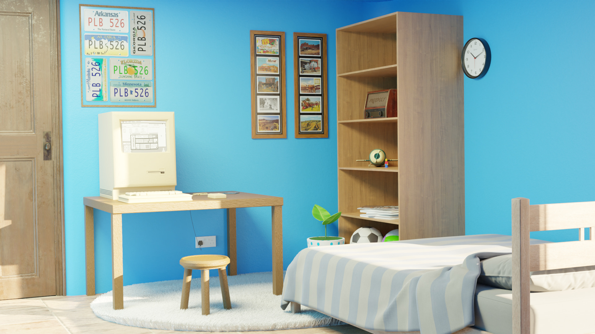 Bed room Blender 3d modelling