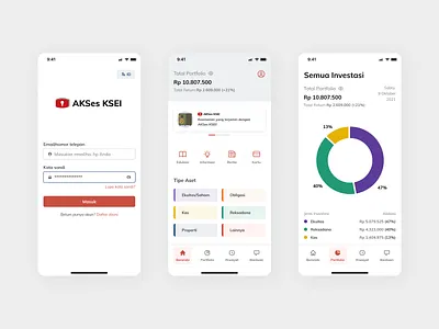 Investment Portfolio Management App - AKSes KSEI Redesign app app design branding clean design finance financial financial technology fintech investing investment investment app mobile mobile app portfolio management responsive ui ui design ui ux ux