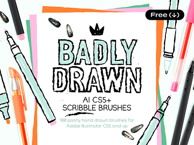 Scribble Brushes For Illustrator art brush brushes design digital art doodle drawing free freebie hand drawn illustration illustrator messy painting pen pencil scribble sketch