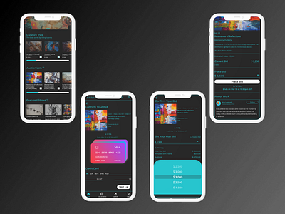 Art Auction App art auction ui ux