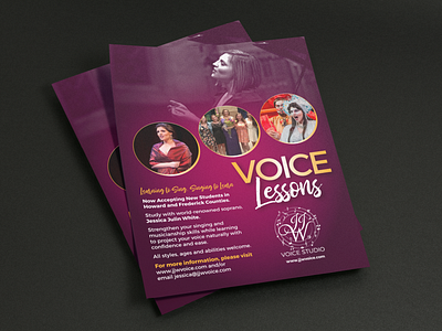 Jessica Julin White Voice Studio Marketing Flyer branding brochure design flier graphic design indesign typography