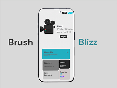 PhotoShop Mobile App Concept 3d ai black blue branding camera design dribble graphic design grey illustration logo mobile ui mockup motion graphics navigation trending ui web designing