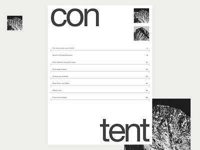 Magazine Content Page / Typography & Composition Practice concept content page design designer magazine magazine content page rocks ui