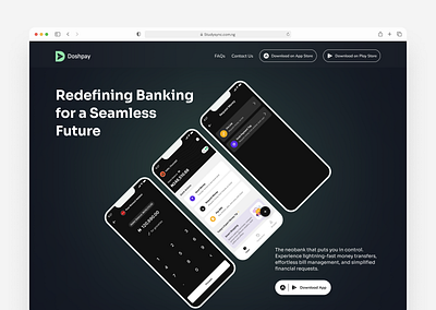 Doshpay Marketing Page fintech landingpage product design ui uiux ux web design