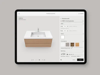 Konfigurator - Badmöbel ui ux