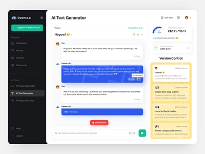 Gwenca AI - Your Future AI 🧠 ai dashboard ai generator ai text ai text generator ai text writer ai tools ai writer ai writer tool chatgpt content writer dashboard design dashboard ui gpt design open ai saas application text generator ui design web app web software writing assistant