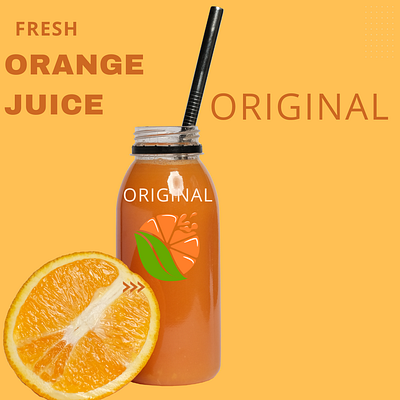 Fresh Orange Juice can Brand Name is Original. art artist artwork background brand design branding business logo creative designer digital dribbble graphic graphic design illustrator logo logo design marketing modern orange typography
