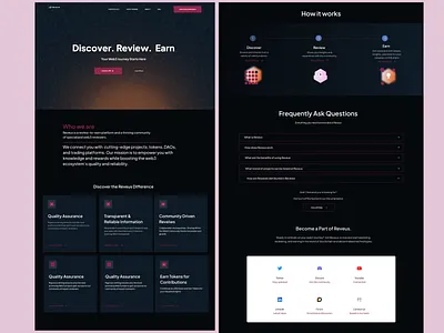 Reveus Landing Page blockchain crypto defi website
