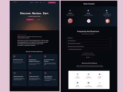 Reveus Landing Page blockchain crypto defi website