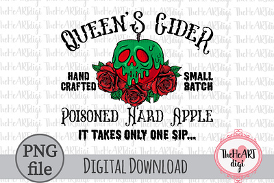 Queen's Cider PNG, Poison Apple Cider Sublimation PNG apple apple cider cider creepy drink evil queen graphic design halloween hand crafted illustration poison poison apple poison apple cider queens cider spooky sublimation sublimation png t shirt design witch witchcraft