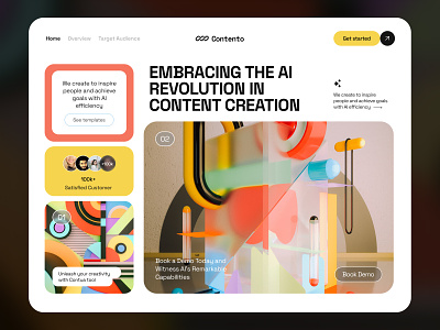 AI-Content Creation Tool ai web page artificial intelligence cards design home page minimal ui technology ui web design