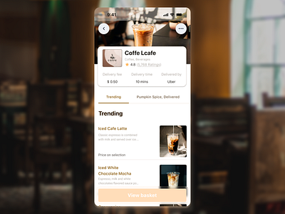 Coffee Shop Menu #dailyUI app coffee coffee menu dailyui design ui ux