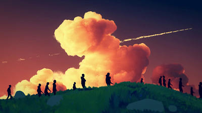 Walk among Clouds 2d 2d animation 3d animation anime blender cinematic clouds motion graphics toon