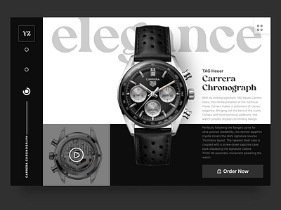 Premium watch landing page black and white dark theme ecommerce elegant design landing page premium product design shop watch design web web design