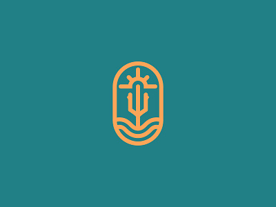 Sunny Sea Trident Logo brand branding design graphic design icon illustration linear logo marine mark neptune ocean poseidon sea sun trident vector