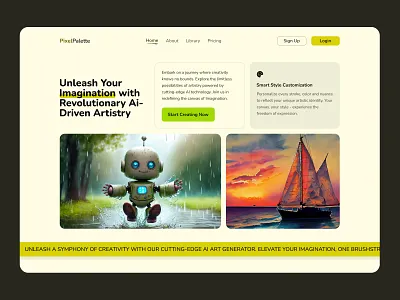 Landing Page Design : AI Art Generator ai art ai art generator grid hero section landing page ui ui design ux ux design web design