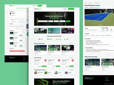 Crypto Sports Booking App badminton basketball blockchain crypto defi design ethereum foorball handball sports sports booking sports venue table tennis tennis ui ui design