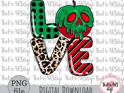 Hand Drawn Love Poison Apple Letters Sublimation PNG Design artwork creepy digital art graphic design halloween hand drawn hand made illustration letters love love writing poison poison apple printable quotes spooky sublimation sublimation png t shirt design writing