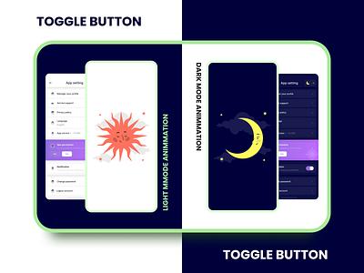 Toggle button & animation with figma animation motion graphics ui