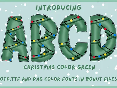 Christmas color green a z and number branding christmas christmas color green colorful cute fonts graphic design illustration logo