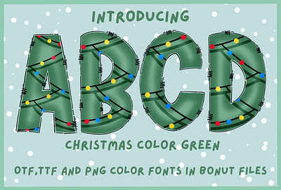 Christmas color green a z and number branding christmas christmas color green colorful cute fonts graphic design illustration logo