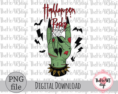 Halloween Rocks Sublimation PNG, Rock Zombie Witch Hand PNG bats creepy graphic design halloween halloween girl halloween rocks hand illustration love halloween quotes spooky sublimation sublimation png t shirt design witch witches zombie zombie hand