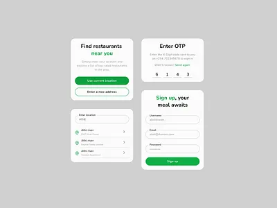 QuickBite cards food delivery quickbite ui ui components ui kit
