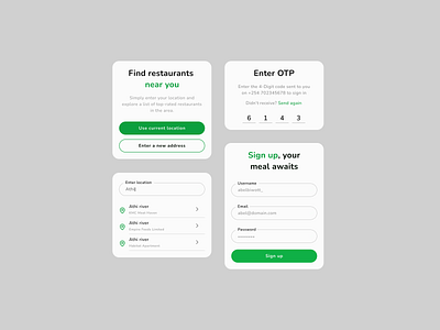 QuickBite cards food delivery quickbite ui ui components ui kit