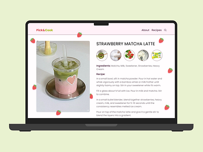 Daily UI Challenge 040 - Food Recipe branding dailyui design foodrecipe graphic design illustration logo matcha productdesign ui uidesign uiux uiuxdesign userexperience userinterface ux uxdesign webdesign webdesigner website