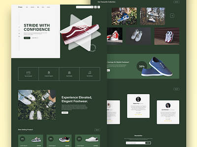 Shoes landing page fashion landing page shoes ui design uiux ux design web design