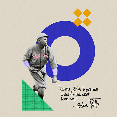 Baseball- Babe Ruth- Sports Collage babe ruth baseball collage illustration sports