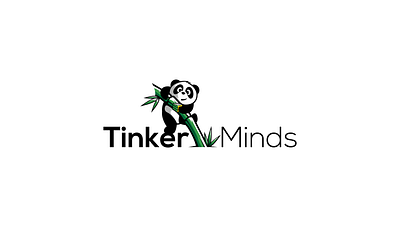 Tinker Minds 2d animal bamboo branding clean design graphic design illustration logo mascot modern panda simple tinker minds