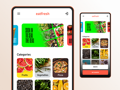 App Homepage app dailyui design food delivery fresh food onboarding screen uber eats ui uiux