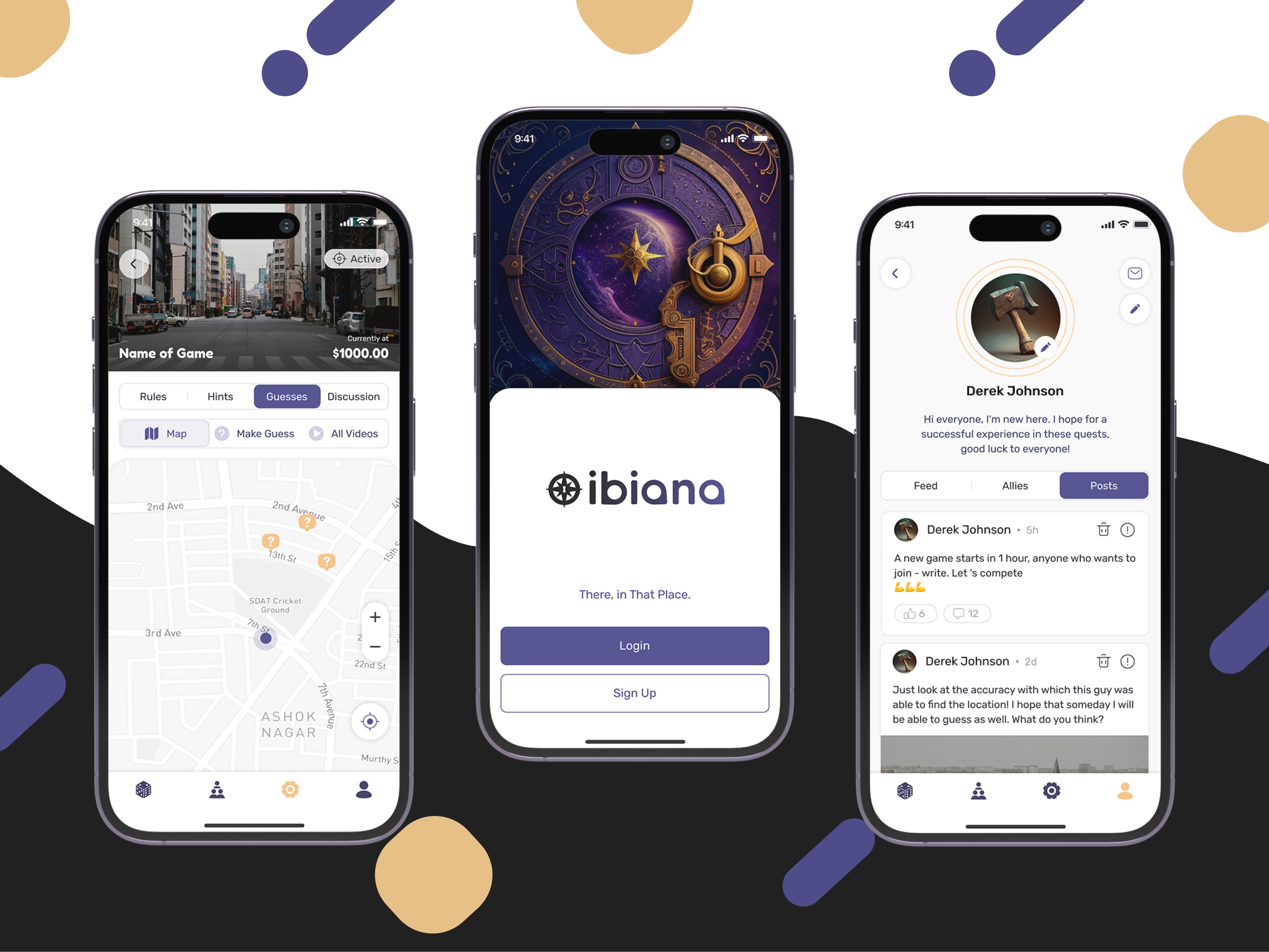 Profile, Map, Geolocation, Login, Sign Up Page, Feed, Mobile App api app design google maps login page map mobile personal profile profile sign up ui user account ux uxui