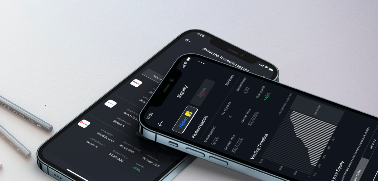 Investment tracker app branding equity investment money sharemarket tracking ui ux