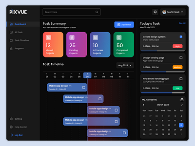 Task management dashboard design app branding design graphic design typography ui ux