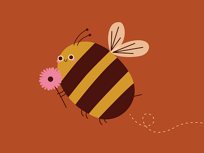 Fall bee bee bug bumble bee cute cute bug fall flower illustration illustrator insect lil buddy vector