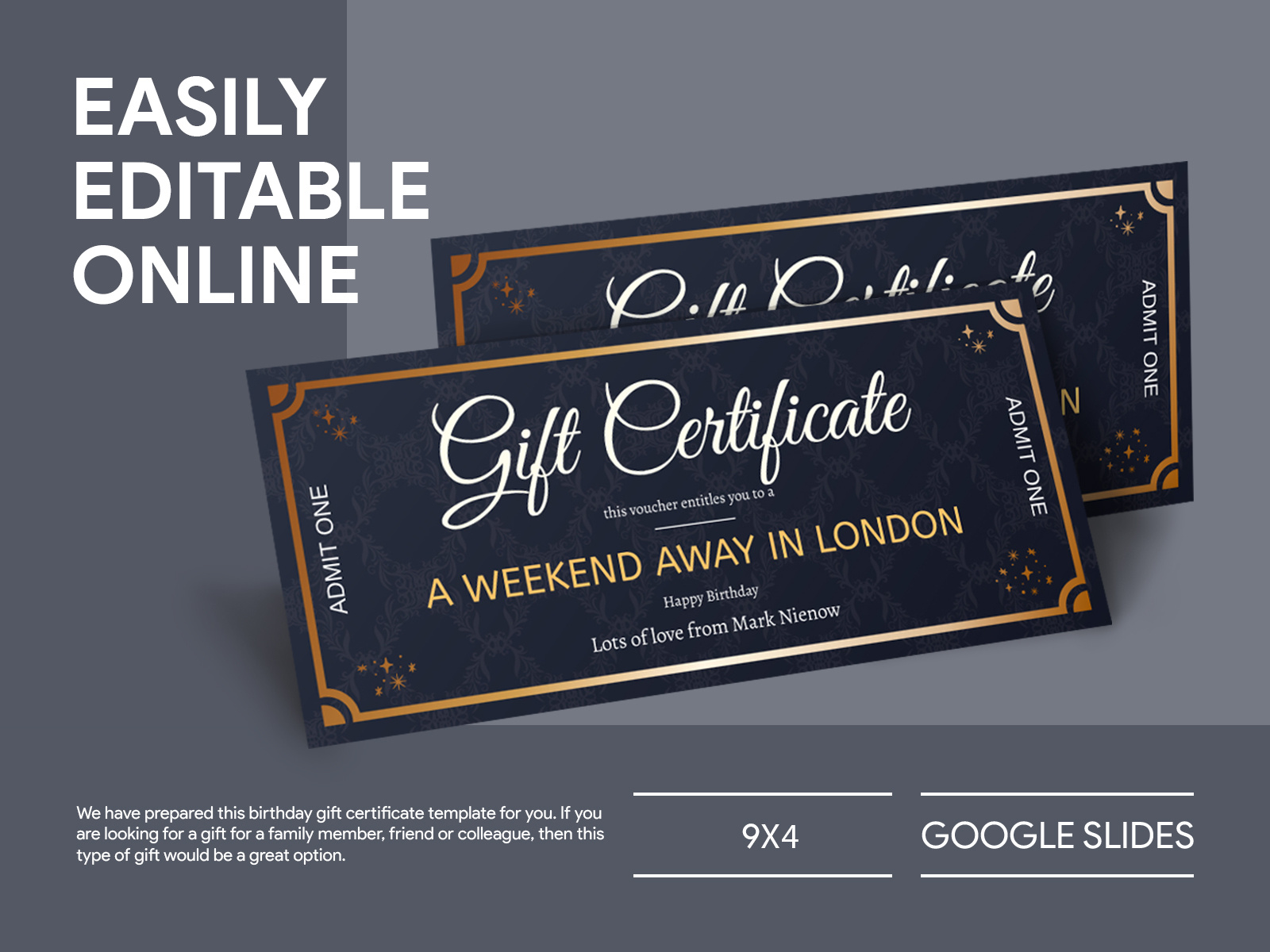 Birthday Gift Certificate Free Google Docs Template by Free Google Docs