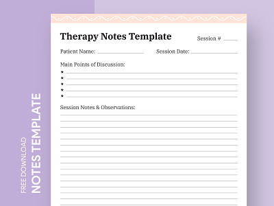 Therapy Notes Free Google Docs Template docs doctor document free google docs templates free template free template google docs google google docs health healthcare note notebook notepaper notes progress therapy therapy notes word