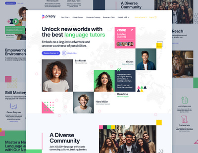 Preply Web Redesign figma landing page ui ux web webflow wenb design