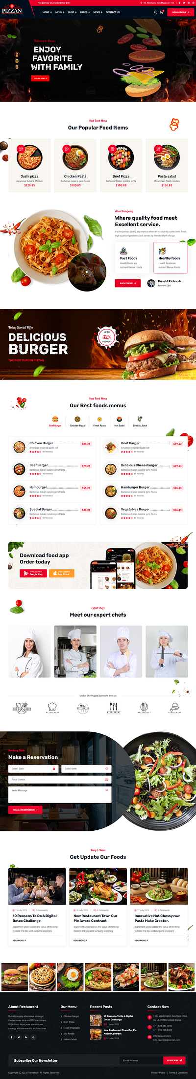 Pizzan - Fast Food and Restaurant HTML Template web template