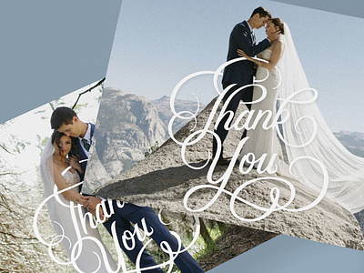 Wedding Thank You Cards design hand drawn type hand type lettering national park postcard thank you typography wedding yosemite
