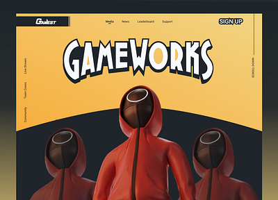 Gaming site design game web gamest ui illustration new uiux trendy design uiux