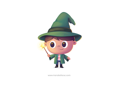 Wizard book cartoon character children cute enfants illustration kawaii kids magic magicien mago mexico tiny wizard