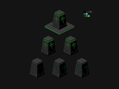 Necrontyr Objective Markers assets buildings illustration necrons pixel pixel art video games w40k warhammer warhammer 40k