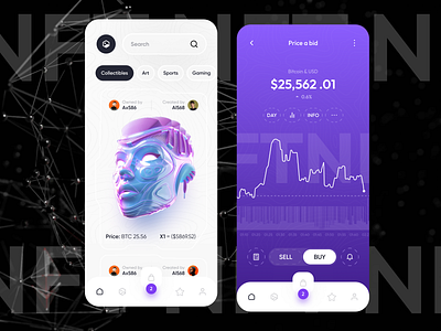 NFT Mobile App app app design app ui crypto crypto art crypto currency crypto wallet mobile app design nft nft app ui ux