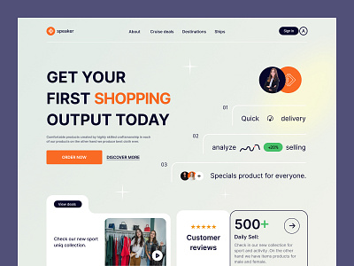 Shopping Website Landing Page. 3d adobe xd animation branding business web design design figma graphic design header header design illustration landing page logo mobile app motion graphics shopping website ui uiux ux vector