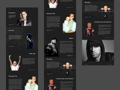 Eminem biography biography design eminem landing page ui ux